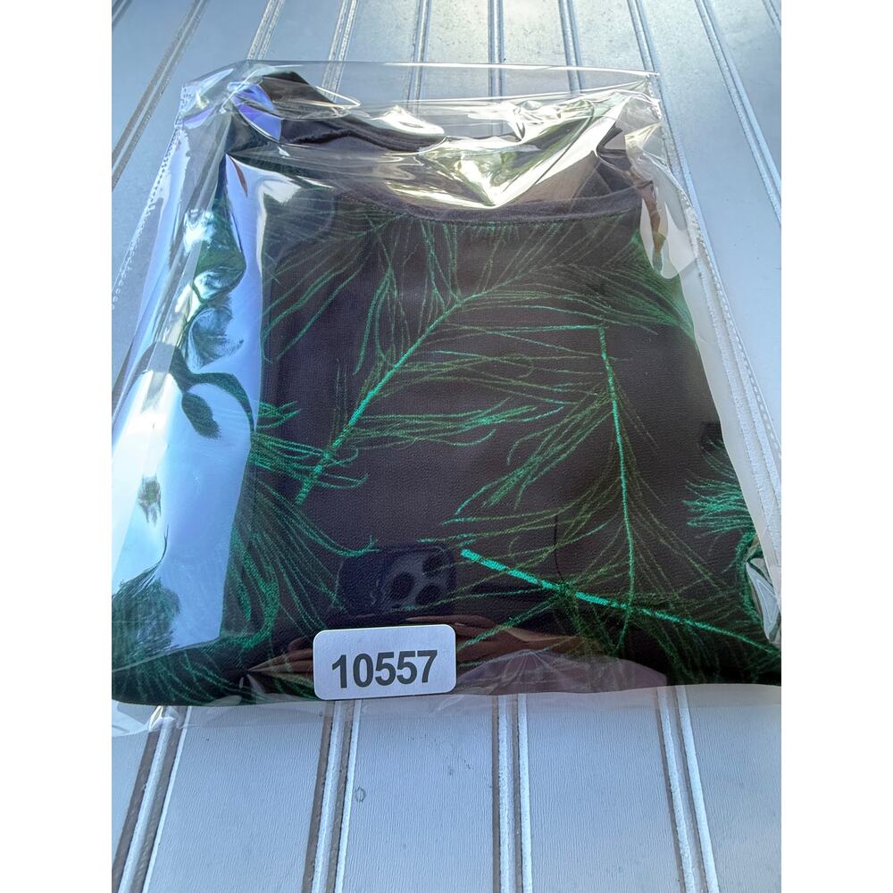 Michael Kors Women’s Medium Peacock Feather Print Dolman Sleeve Top - Picture 13 of 13